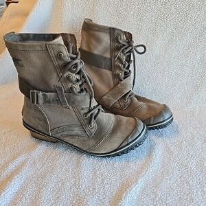 Sorel Major Carly Slimboot Lace-up Boots Women's Size 10 Brown NL2154-245